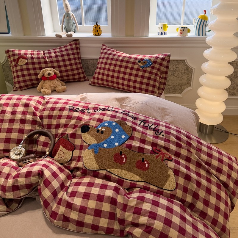 腊肠狗全棉床上用品四件套四季家用纯棉床单被套儿童宿舍学生三件,床上用品,床品套件/四件套/多件套,淘宝优惠券,粉丝福利购,淘宝优惠卷