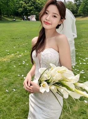 领证手捧花影楼旅拍摄影韩式仿真新娘手捧花婚纱拍照道具手工花束