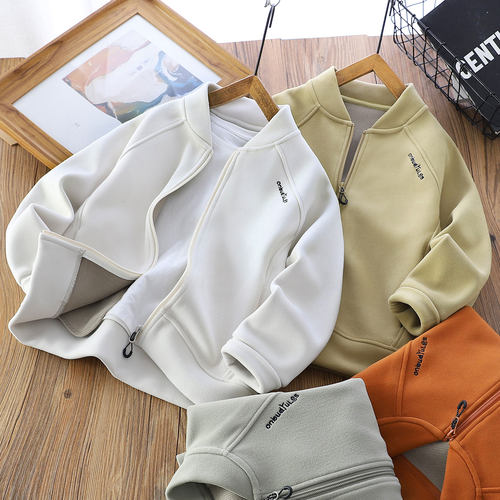 男童糯米绒立领棒球服外套春秋冬