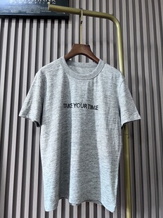 慢慢来印花短T   字母印花短袖T恤