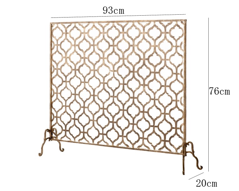 新款复古铁艺欧式壁炉隔断屏风带网客厅壁炉铁艺门火炉前围栏定i.