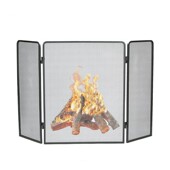 简约现代壁炉屏风带网三折家用新品 饰隔断真火护栏防烫 简易壁炉装