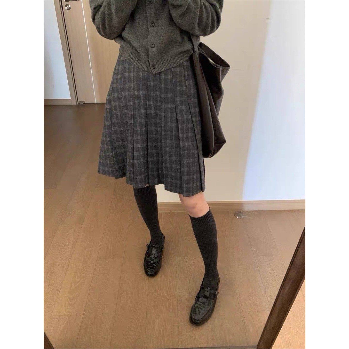 毛呢格子百褶裙女2026秋冬新款大码胖mm中裙高腰遮跨显瘦半身裙子,女装/女士精品,大码半身裙,淘宝优惠券,粉丝福利购,淘宝优惠卷