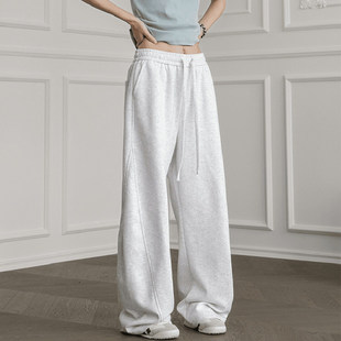 宽松弯刀裤 休闲卫裤 女秋季 显瘦直筒运动裤 阔腿街舞 新款 韩舞团美式