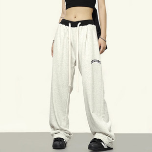 卫裤 宽松嘻哈街舞休闲运动裤 女2023春季 垂感阔腿裤 新款 韩舞团美式