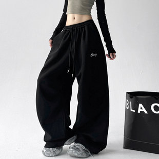 街头直筒阔腿运动裤 韩舞团卫裤 高腰宽松显瘦休闲裤 新款 女2026秋季