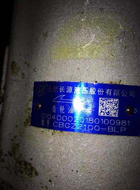合肥长源液压 齿轮泵CBGZ2100-BLP齿轮油泵 打石只圆锥上的液压泵
