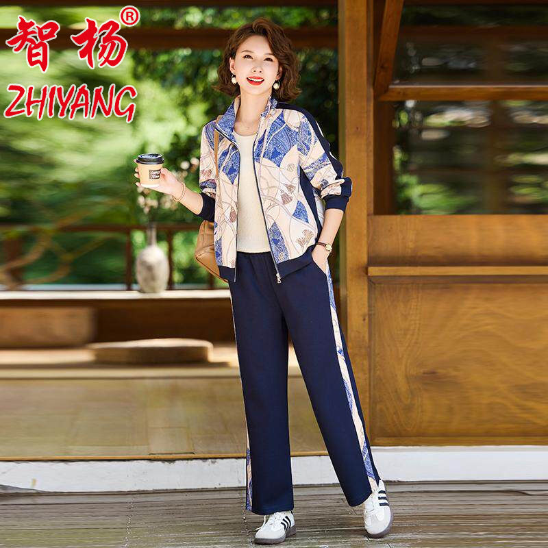 洋气妈妈秋装休闲运动服套装