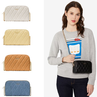 菱格纹绗缝迷你相机包CAREY链条斜挎包单肩KS 2024新款 kate spade