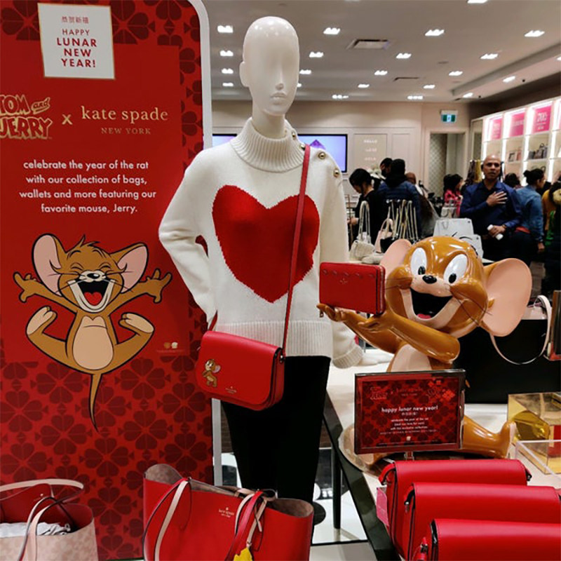 Kate Spade凯特丝蓓Jerry中号翻盖单肩包双拉链斜挎包新年红新款