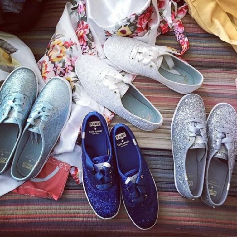 keds合作款亮片系带婚礼休闲女鞋