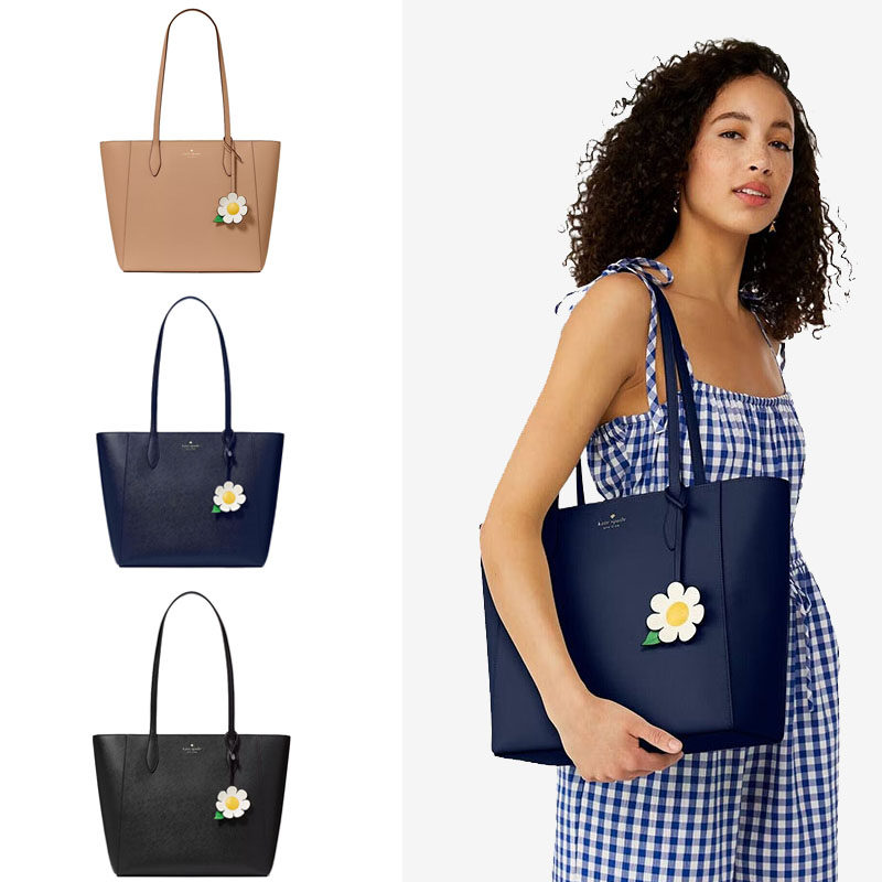 kate spade 25新款单肩托特包小雏菊花包挂饰大容量放电脑拉链款