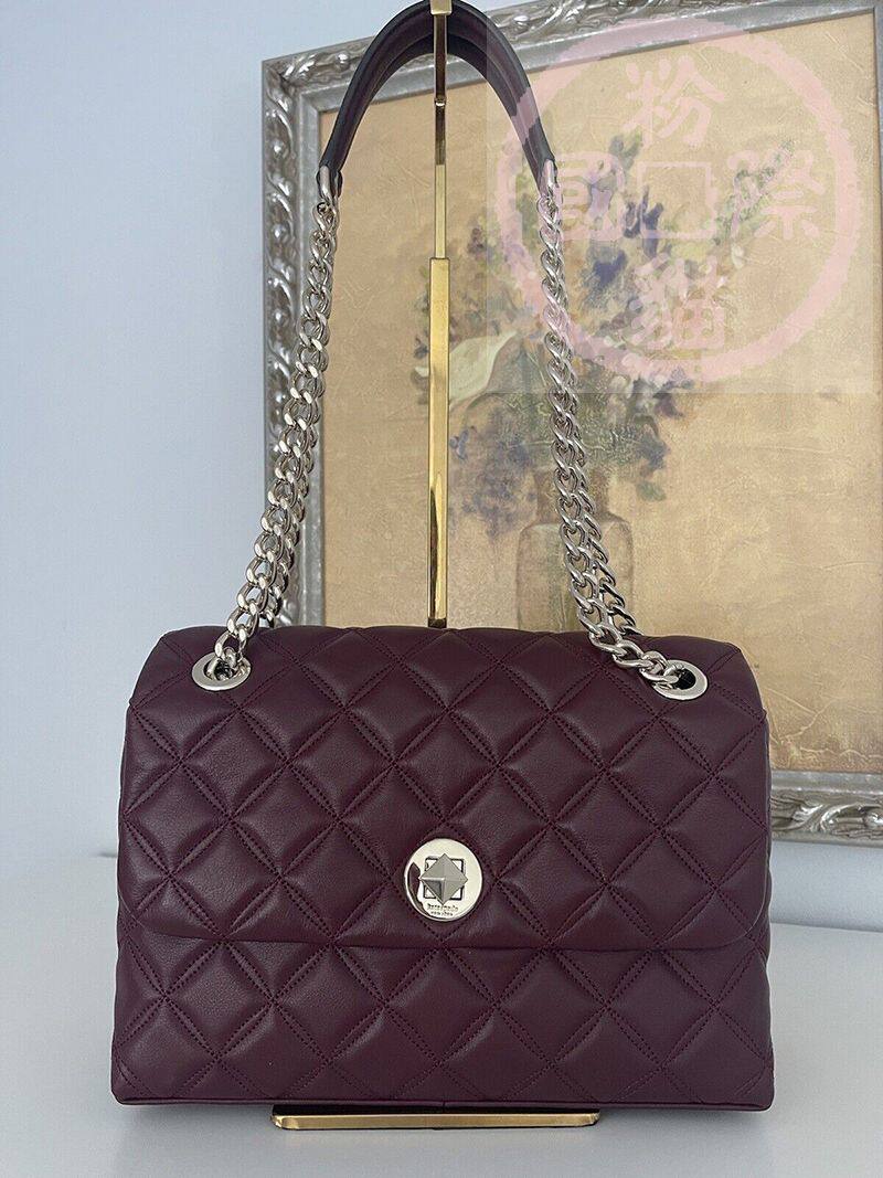 Kate Spade 2020新款菱形锁扣绗缝链条包单肩斜挎手拿包零钱包ks