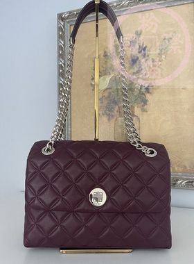 Kate Spade 2020新款菱形锁扣绗缝链条包单肩斜挎手拿包零钱包ks