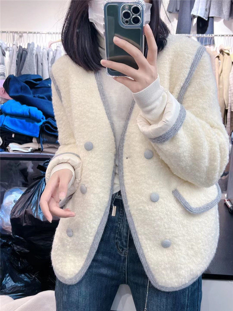 韩版羽绒羊毛常规减龄女人味外套