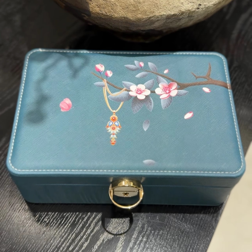 带锁中式复古风首饰盒
