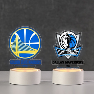 勇士湖人周边小夜灯凯尔特人快船雄鹿球迷纪念品装饰品摆件氛围灯