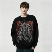 Slayer乐队周边暗黑欧美摇滚印花宽松加绒卫衣男女上衣打底衫 秋冬