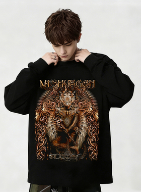 Djent鼻祖瑞典Meshuggah乐队印花纯棉长袖T恤男女款上衣内搭春秋