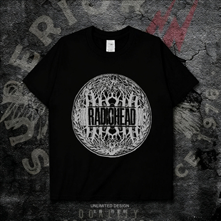 Radiohead电台司令乐队欧美摇滚印花男女款纯棉宽松短袖T恤上衣夏