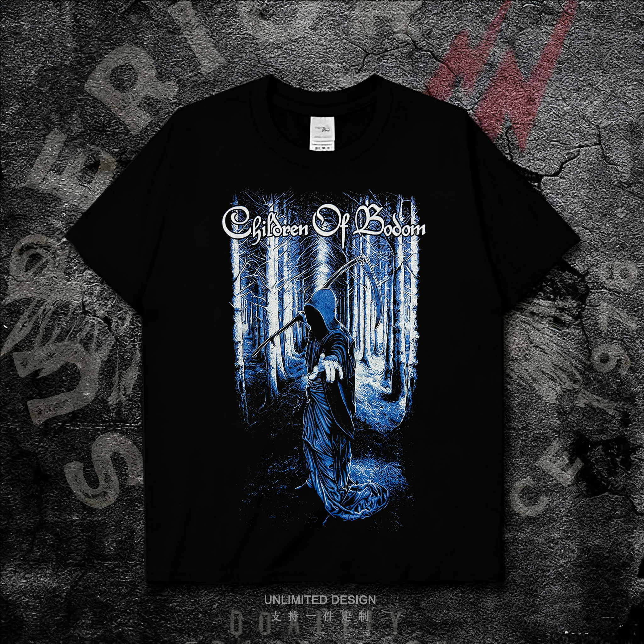 短袖T恤摇滚风暗黑纯棉上衣男女