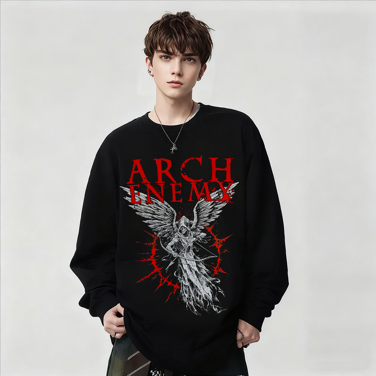 乐队摇滚风长袖T恤纯棉上衣春秋