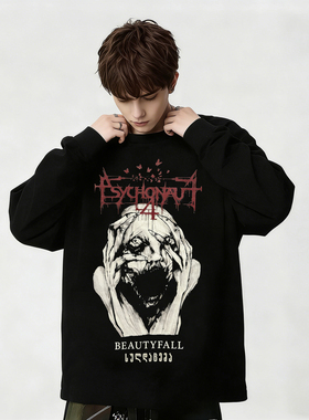 Psychonaut4（P4）乐队周边黑金属摇滚印花纯棉长袖T恤男女款春秋