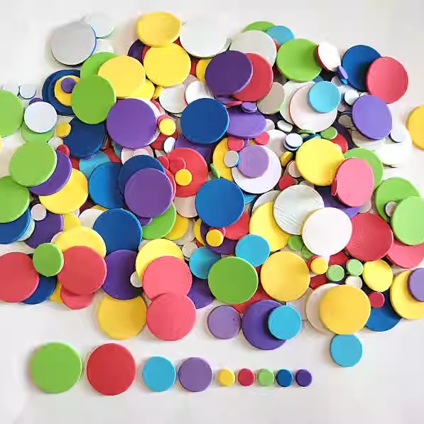 300片圆形贴纸幼儿园儿童手工制作材料泡沫贴纸带背胶贴片DIY粘贴