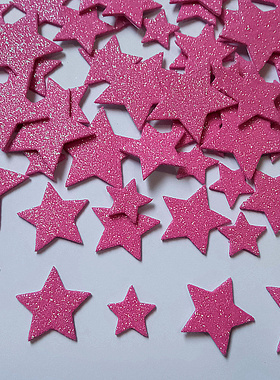 婚礼装饰品粉红色五角星亮闪闪星星金粉亮粉五星装饰贴纸金闪闪贴