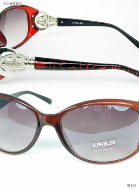 豹头墨镜红色女士太阳镜