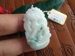 71058缅甸玉 天然A货翡翠玉 生肖羊吊坠牌 实物拍图 玉琳阁珠宝