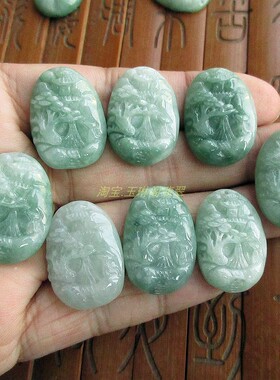 保真小号款山水牌子21398小吊坠玉琳阁实拍图缅甸玉天然A货翡翠玉