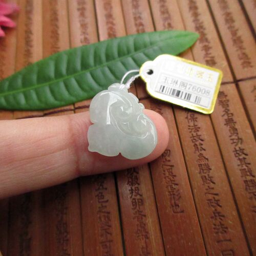 保真淡绿款玉如意小吊坠天然A货缅甸翡翠玉76008实物拍图玉琳阁