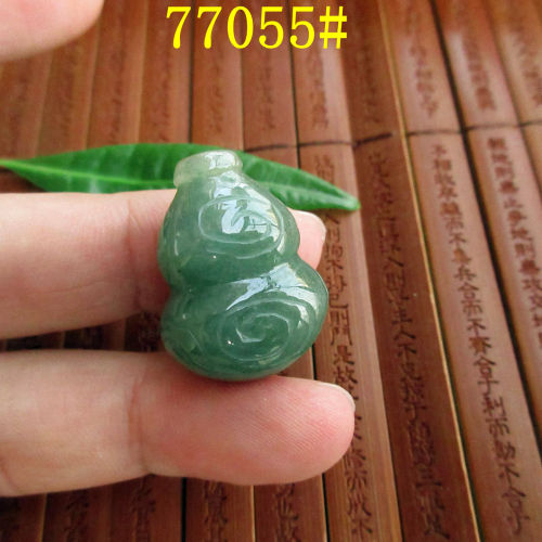 保真直通孔葫芦吊坠D77052油青种缅甸玉天然A货翡翠玉实拍图自选