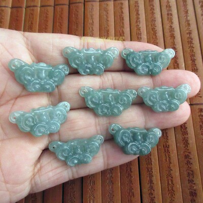 保真A货蝴蝶造形小吊坠蓝水危料21649纯天然翡翠玉实拍玉琳阁H36