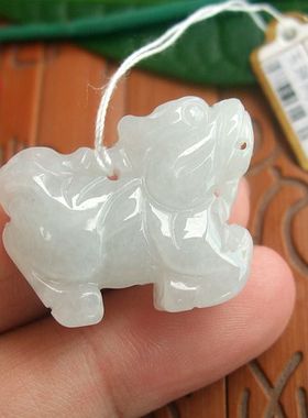 70931天然A货翡翠玉 立体款玉麒麟吊坠 缅甸玉实物拍图玉琳阁翡翠