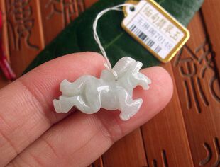 70148玉琳阁翡翠实物拍图缅甸玉天然A货翡翠配件用小生肖马小坠子