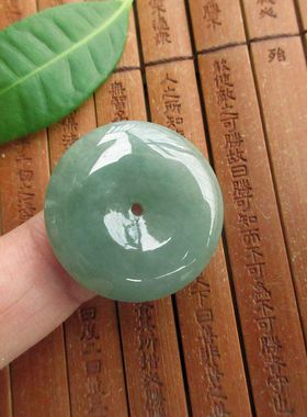 保真油绿色26-29mm中号平安扣吊坠缅甸玉21749-1天然A货翡翠玉N33