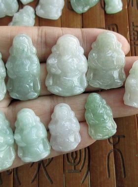 21253缅甸玉天然A货翡翠玉财神爷吊坠 开张来财玉琳阁翡翠实物拍