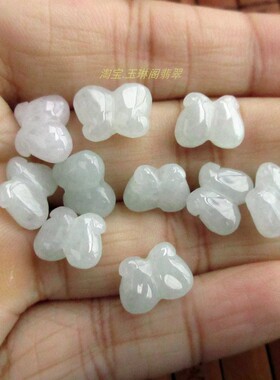 保真 通孔款蝴蝶结造型小吊坠21597缅甸玉天然A货翡翠玉实物拍H36