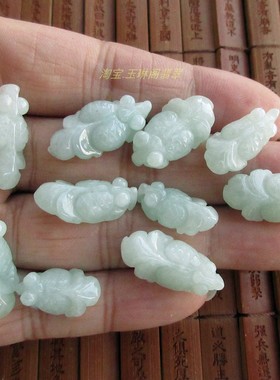 保真迷你小个款小鱼儿鱼坠子吊坠21791缅甸玉天然A货翡翠玉H34