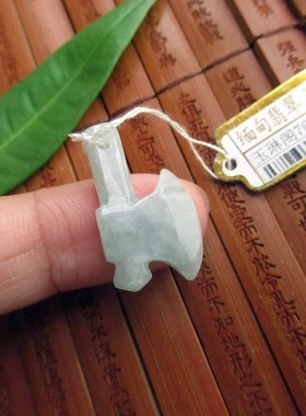 保真小斧子缅甸玉天然A货翡翠玉76147小玉斧吊坠玉琳阁实物拍图
