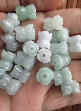 保真双层通孔款小莲花坠子21660缅甸玉天然A货翡翠玉实拍图H20