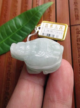 立体款龙龟龙头龟吊坠75844玉琳阁实物拍图缅甸天然A货翡翠玉送证