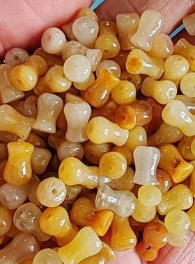 小瓶子21063玉琳阁 天然黄玉 新疆老黄玉金丝玉黄龙玉 DIY配件用