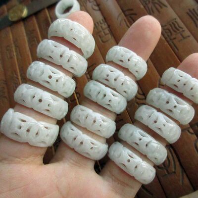 加宽雕花通花镂空金钱戒指指环