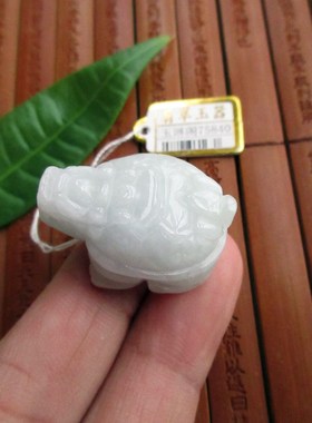 龙龟龙头龟大吊坠送证书75840玉琳阁实物拍图缅甸玉天然A货翡翠玉