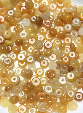 小算珠隔珠片21064天然黄玉新疆老黄玉金丝玉黄龙玉DIY配件玉琳阁