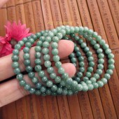 保真约5.8mm豆种圆珠小手链21428缅甸玉天然A货翡翠玉珠小手串N75