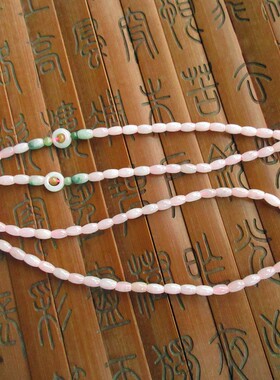 保真小米珠项链绳6*3.5MM珠57CM缅甸玉20015-147天然翡翠A货珠链